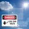 Signmission 120 240 Volts Danger Sign, Plastic, 14in W x 10in L, 2PK OS-2PACK-DS-P-1014-L-1005 - alternate 3